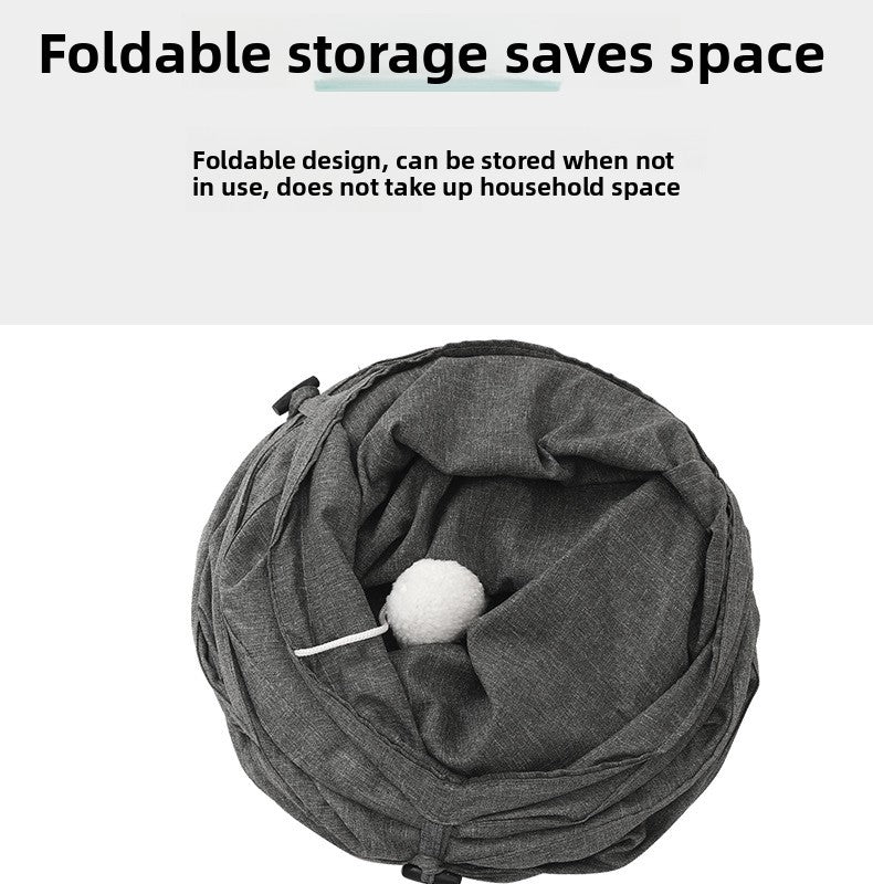 Hot-Selling New Four-Hole Three-Way Curved Foldable Scratch-Resistant Cat Tunnel Pet Toy