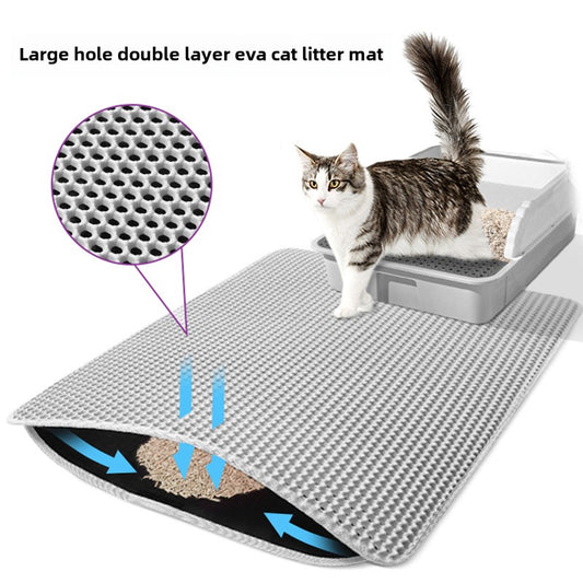 Large Pet Litter Mat with Double Layer Filter for Cats