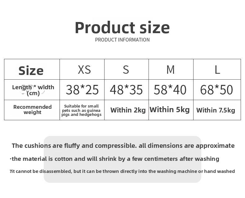 Cozy Ins Style Pet Bed Warm Thickened Marzis Cage Cushion for Dogs Cats Autumn Winter Soft Plush Comfortable Mat Korean Design