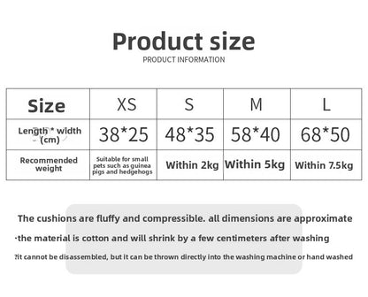 Cozy Ins Style Pet Bed Warm Thickened Marzis Cage Cushion for Dogs Cats Autumn Winter Soft Plush Comfortable Mat Korean Design