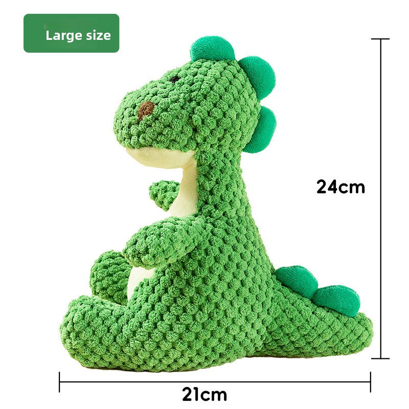 Durable Dinosaur Plush Dog Toy with Squeaker Interactive Chew Toy for Small Medium Dogs Tough Chewers Pet Supplies Puppy Teething