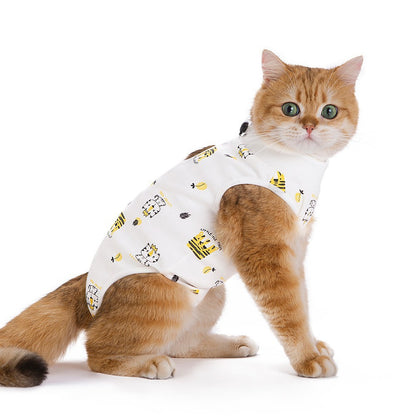 Post Surgery Cat Recovery Suit for Female Cats Anti Lick Cone Alternative Soft Breathable Pet Surgical Suit Spay Neuter Recovery