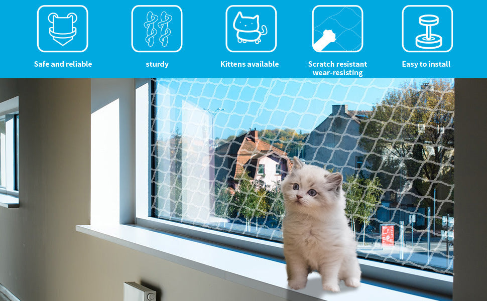 Multi-size Cat Netting Pet Guard Anti-fall Solution for Balcony Window and Stairs