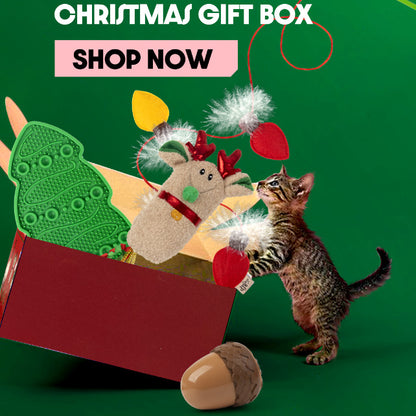 Multiple Christmas Pet Toys Pinecone Treat Dispenser Dog Chew Toy Teaser Wand Pet Bed Set