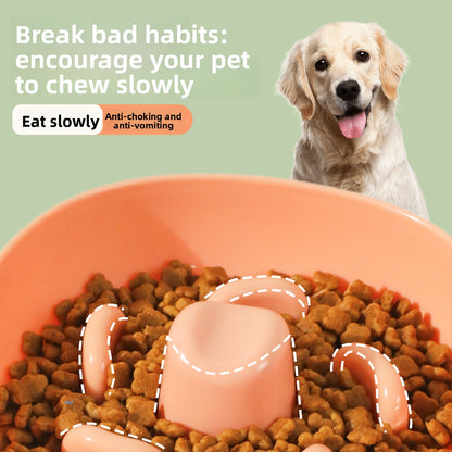 Dog Split Square High Bowl Slow Food Anti Choking Pet Feeding Utensil