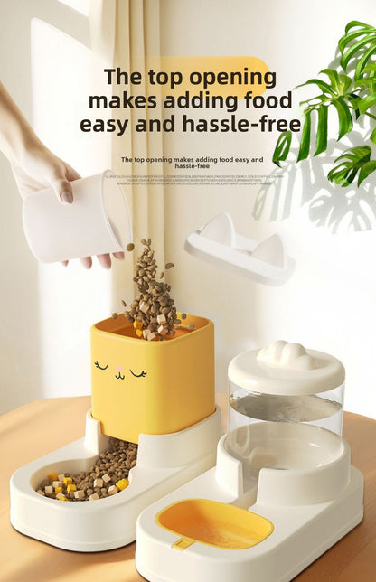 Fully Automatic Cat Drinking Device Combined with Food Feeder for Pets Cats Dogs