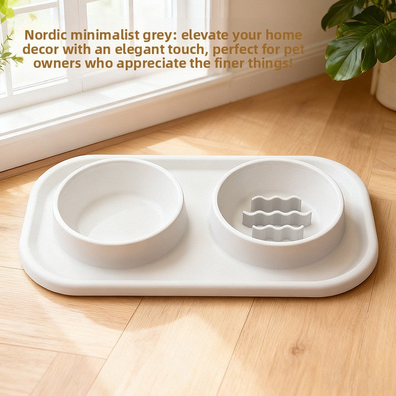 Pet Bowl Double Bowl Food Grade Silicone Cat and Dog Bowl Slow Food Bowl Slow Food Bowl Small Stainless Steel Dog Bowl Pet Supplies