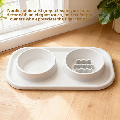 Pet Bowl Double Bowl Food Grade Silicone Cat and Dog Bowl Slow Food Bowl Slow Food Bowl Small Stainless Steel Dog Bowl Pet Supplies