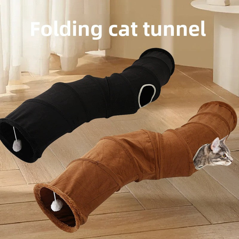 Pet Supplies Suede S-Shaped Foldable Cat Tunnel Plaything