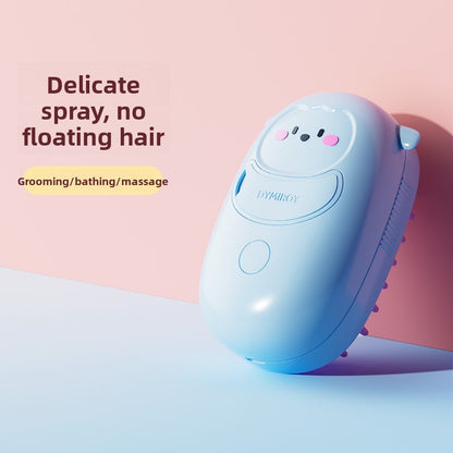 Rechargeable Electric Pet Brush with Spray Massage Silicone Bath for Cat Dog Anti-Shedding Comb