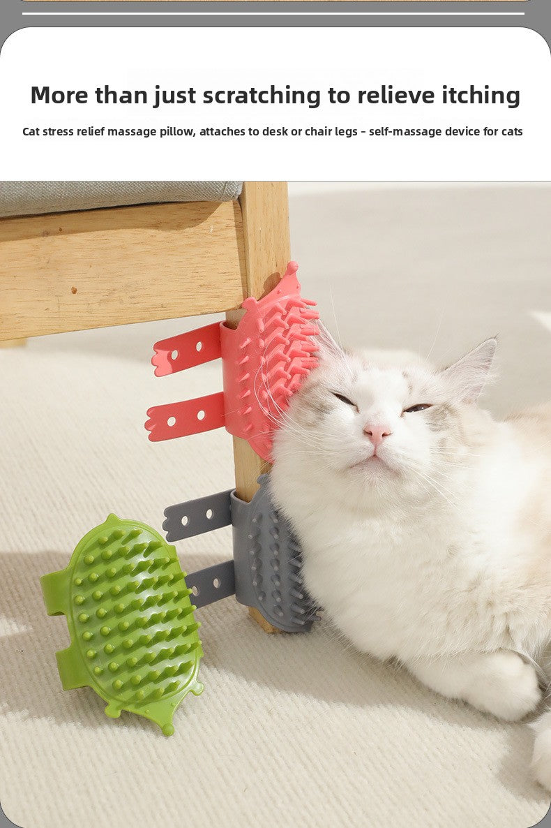 Cat Soft Rubber Corner Table Scratcher with Itch Relief Massage