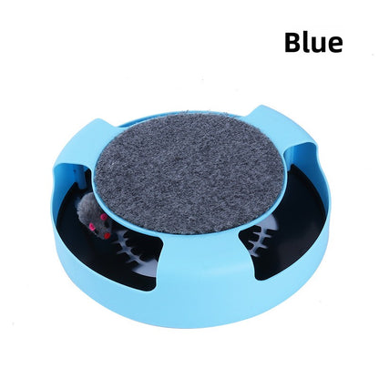 Cat Turntable Puzzle Play Plate Featuring Shadowless Mouse Toy