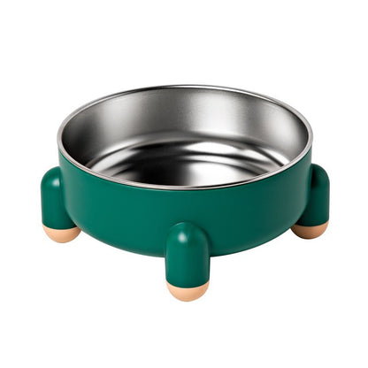 High Feet Stainless Steel Dog Cat Bowl Anti Slip Tip with Neck Protection