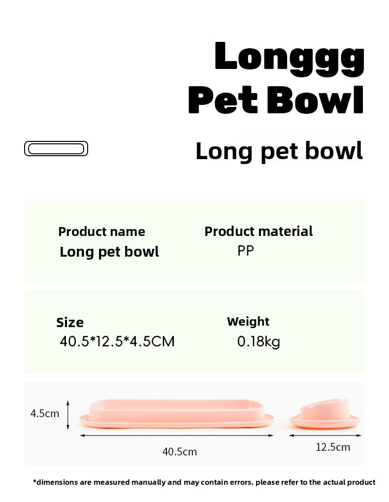 Multi Cat Feeder Long Strip Cat Bowl for Kittens Anti Ant Spill Proof Pet Food and Water Dish Slow Eating Solution