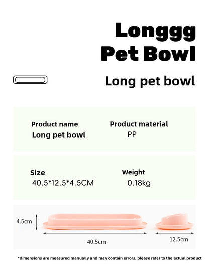 Multi Cat Feeder Long Strip Cat Bowl for Kittens Anti Ant Spill Proof Pet Food and Water Dish Slow Eating Solution