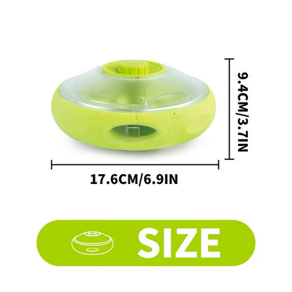 UFO Shaped Pet Interactive Snack Dispenser Dog Slow Feeder Training Toy