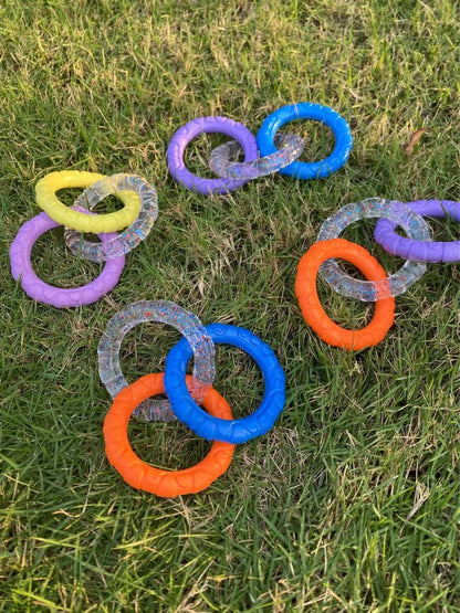 Pet Toy Dog HighValue Durable Chew ThreeLink Interactive Pull Ring