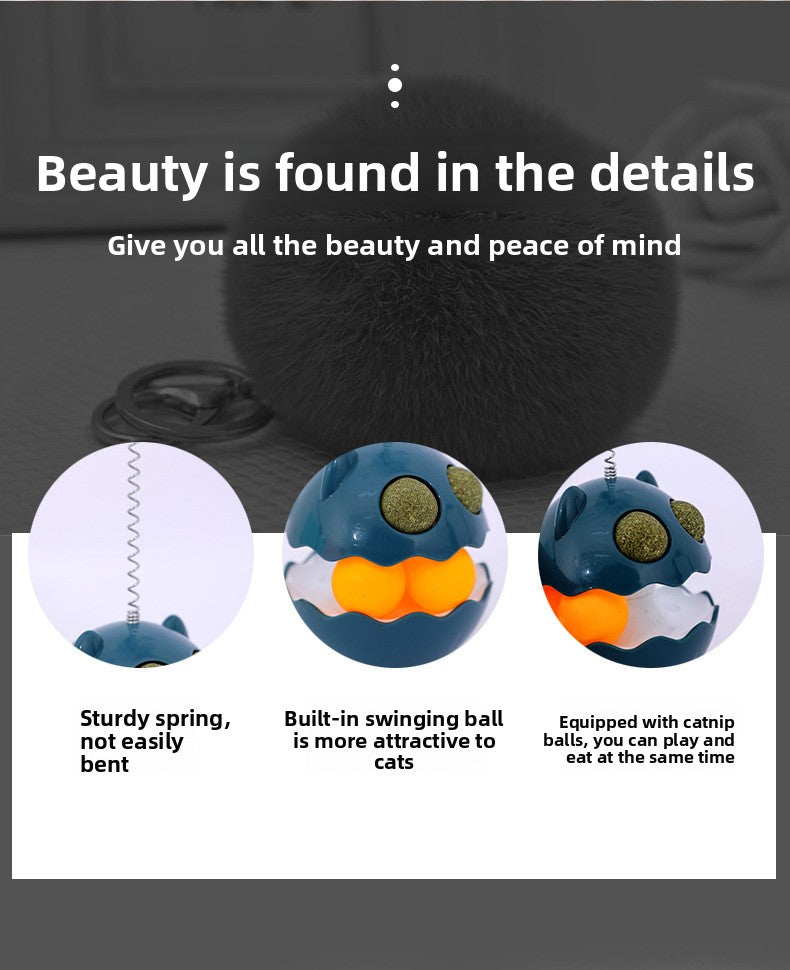 Cat Toy Tumbler with Feather Teaser Automatic Kitten Fun Gadget