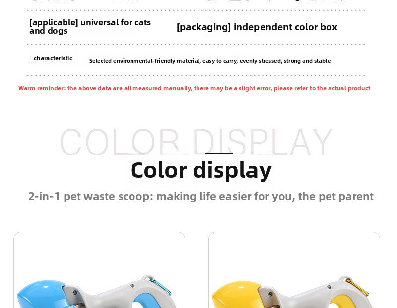 Pet Waste Picker Portable Dog Poop Picker with Trash Bag Pet Waste Clip