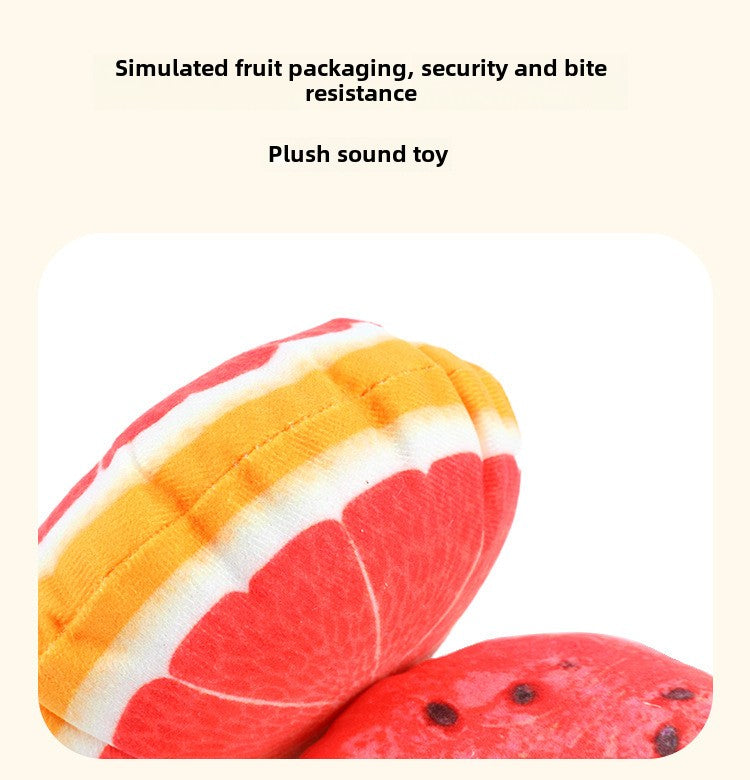 Pet Sound Paper Fruit Plush Toy Durable Chew Teeth Grinding Dog Toy Pet Supplies