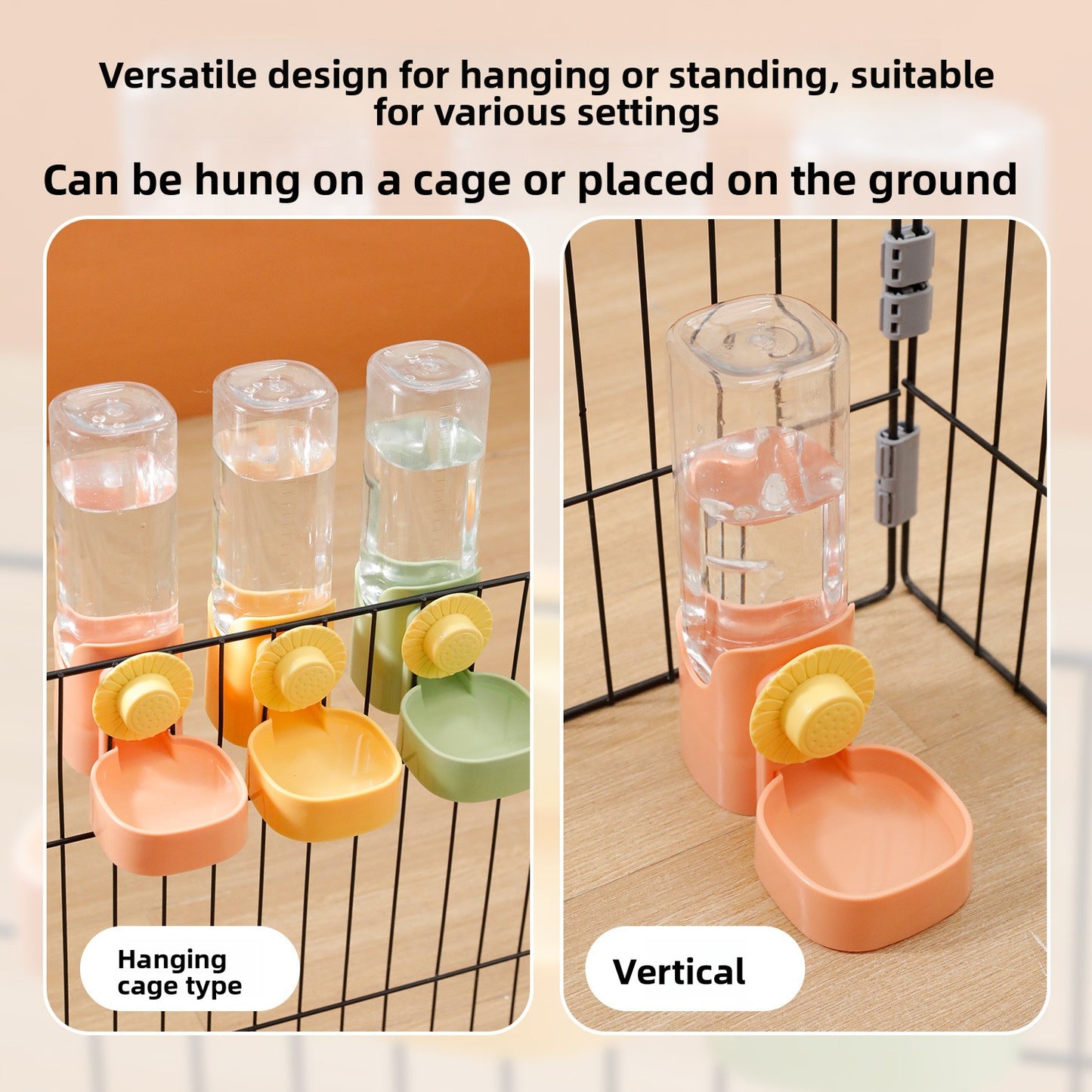Original Daisy Hanging Cage Automatic Pet Water Dispenser Large Capacity Dog Cat Water Bottle Feeder