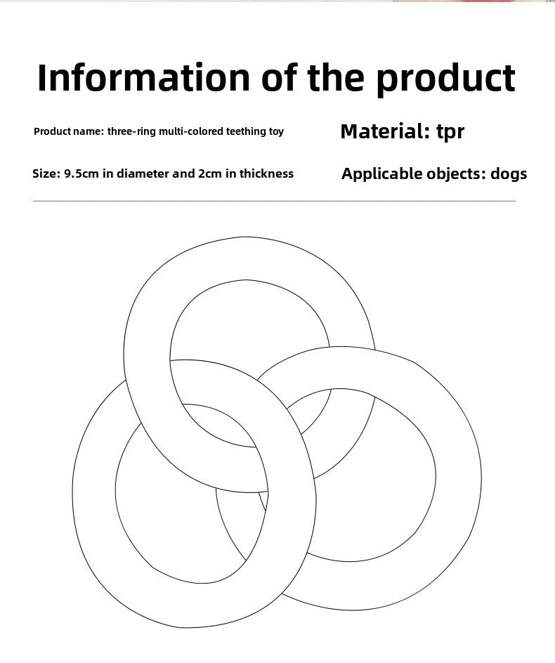 Pet Toy Dog HighValue Durable Chew ThreeLink Interactive Pull Ring