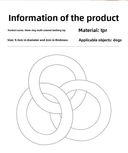 Pet Toy Dog HighValue Durable Chew ThreeLink Interactive Pull Ring