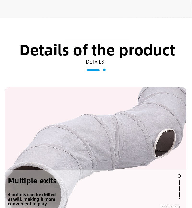 Pet Supplies Suede S-Shaped Foldable Cat Tunnel Plaything