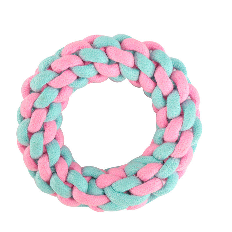 Pink Blue Combination Pet Cotton Rope Knot Toy for Tough Chewing Dogs