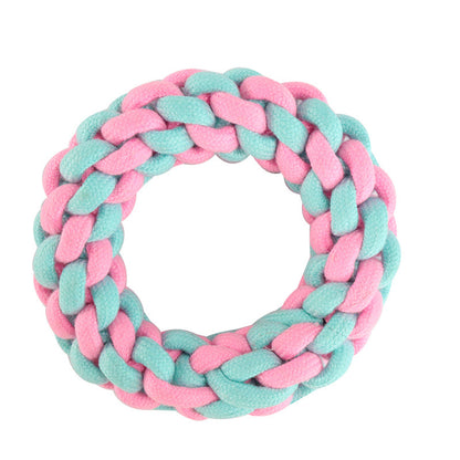 Pink Blue Combination Pet Cotton Rope Knot Toy for Tough Chewing Dogs