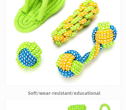 Cotton Rope Dog Toy Set Durable Chew Pet Training Combination