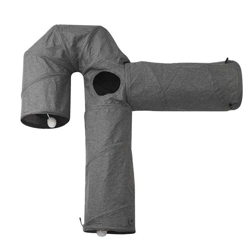 Hot-Selling New Four-Hole Three-Way Curved Foldable Scratch-Resistant Cat Tunnel Pet Toy