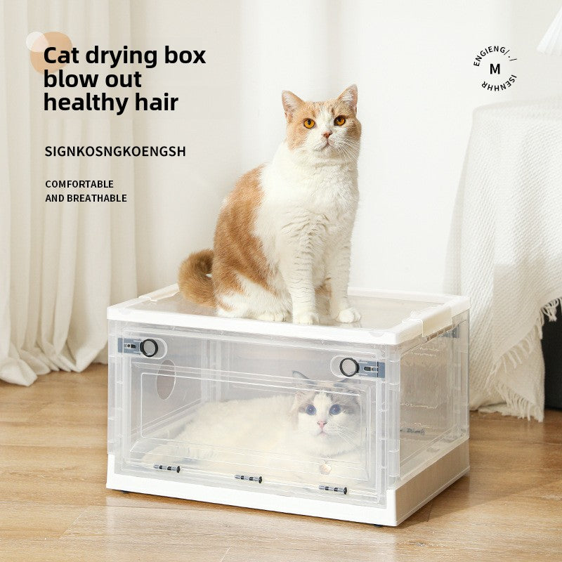 Large Pet Grooming Dryer Box for Cats with Transparent Design