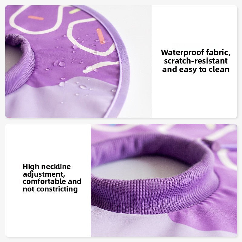 Deepened Neck Adjustable Waterproof Elizabethan Collar Anti Bite for Cats Dogs