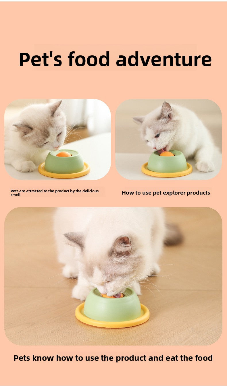 Interactive Cat Lick Mat Slow Feeder Toy for Boredom Relief Dental Care and Anti-Tip Self Entertainment with Cat Treats