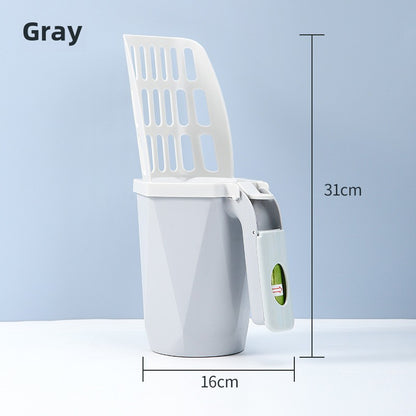 Pet Large Capacity All-In-One Cat Litter Scoop Waste Bin Scoop Storage Box Multi-Functional Pet Supplies Cleaning Tool