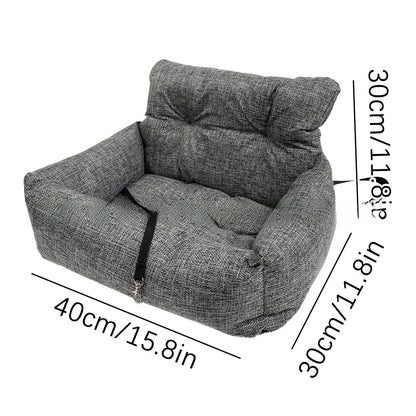 Premium Pet Car Seat for Dogs and Cats Comfortable Travel Bed with Non-Slip Mat Washable Car Sofa Cushion