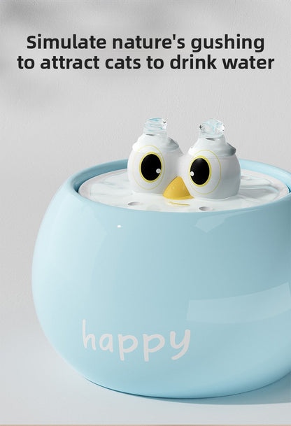 Premium Quiet Ceramic Cat Dog Water Fountain Automatic Circulating Drinker with Filter for Fresh Water