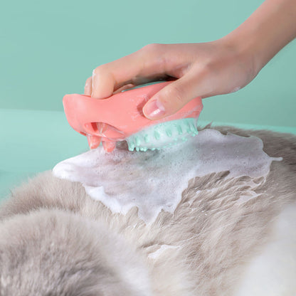 Professional Pet Grooming Brush for Bath Time Extra Large Size Cat Paw Massage Scrubber and Dog Bathing Brush