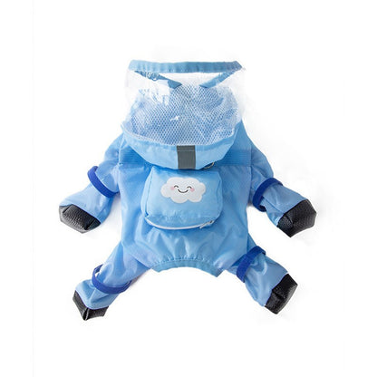 Waterproof Pet Raincoat Full Coverage Four Legged Design for Small and Medium Dogs Summer Outdoor Adventure Cartoon Teddy Dog Clothes