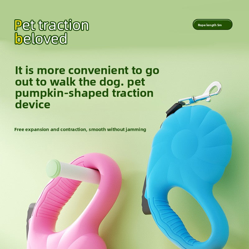 Pumpkin 5M Auto Retractable Explosion Proof Dog Leash for Small Medium Dog Walking