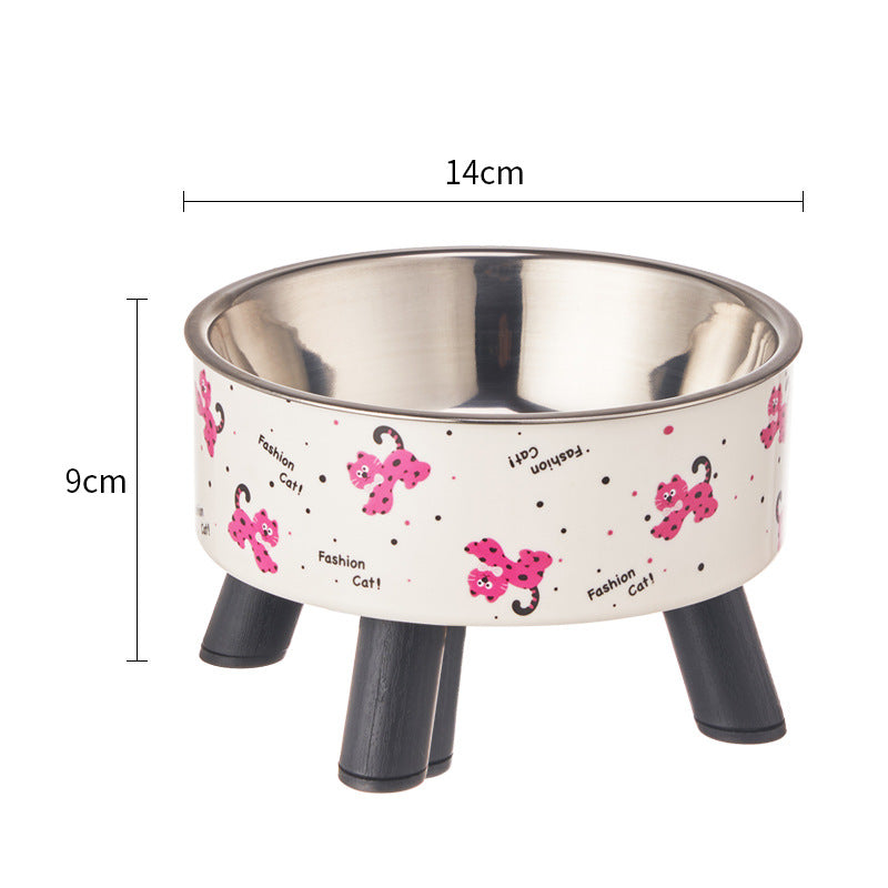 Universal Elevated Pet Food Bowl Cute Design Neck Support Anti Slip Anti Tip Detachable Feeder for Puppies Kittens and Small Pets