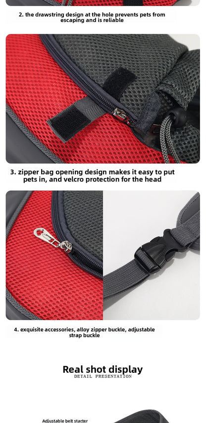Crossbody Cat Bag Breathable Mesh Pet Shoulder Portable Outings