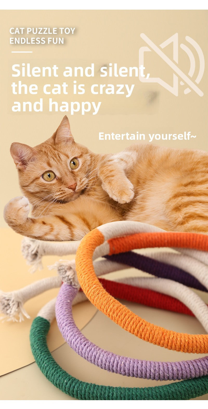 Cat Self-Entertainment Chew Rope Teeth Cleaning Artifact