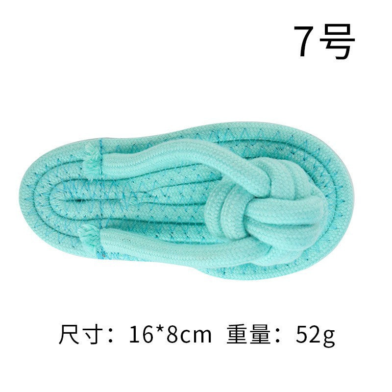 Pink Blue Combination Pet Cotton Rope Knot Toy for Tough Chewing Dogs