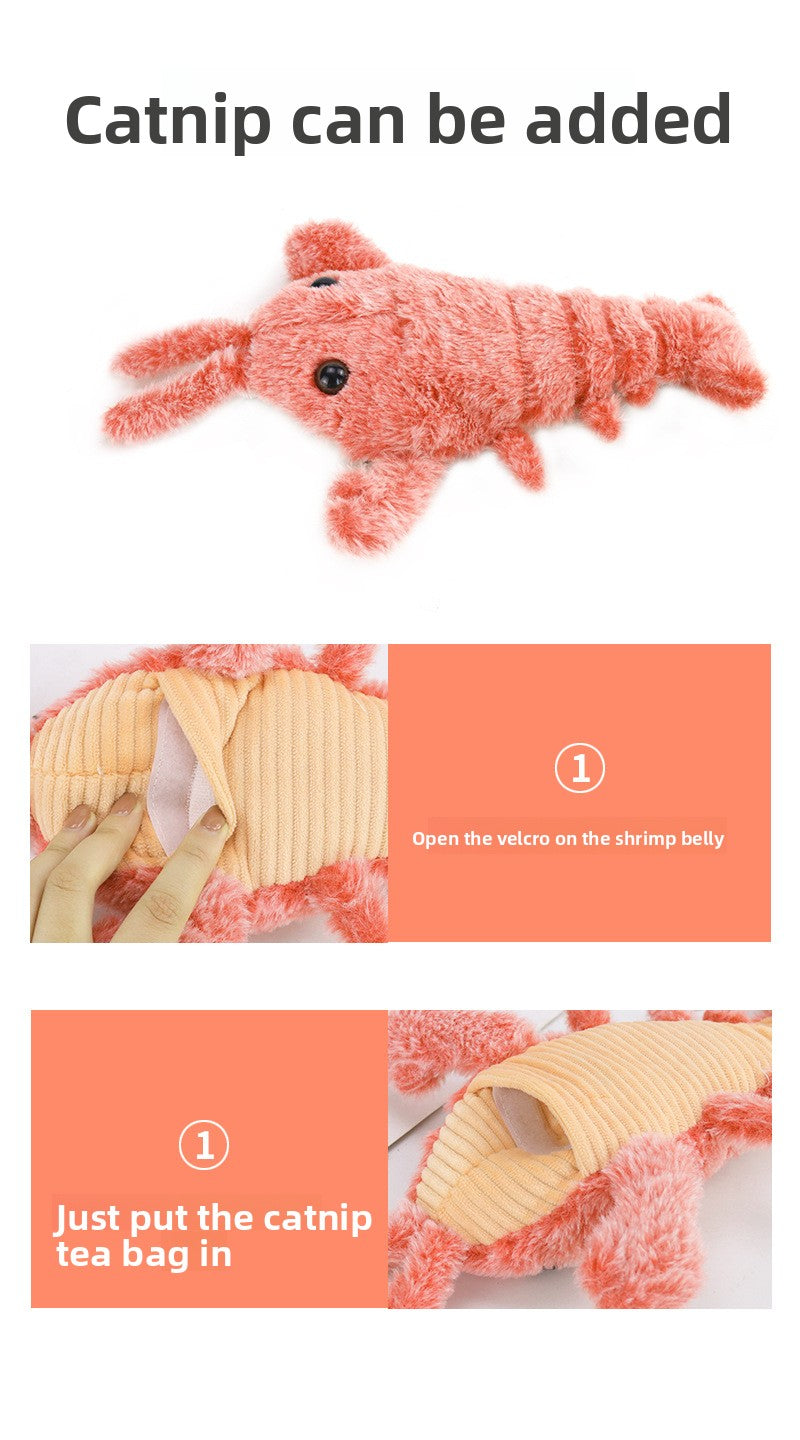 New Electric Simulation Shrimp Catnip Fun Cat Teaser Toy