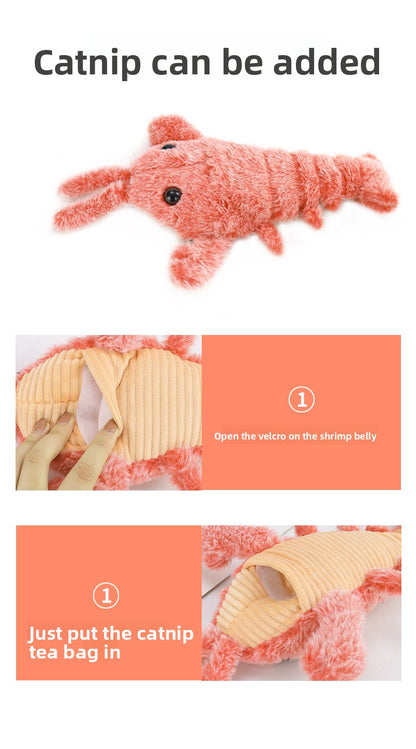 New Electric Simulation Shrimp Catnip Fun Cat Teaser Toy
