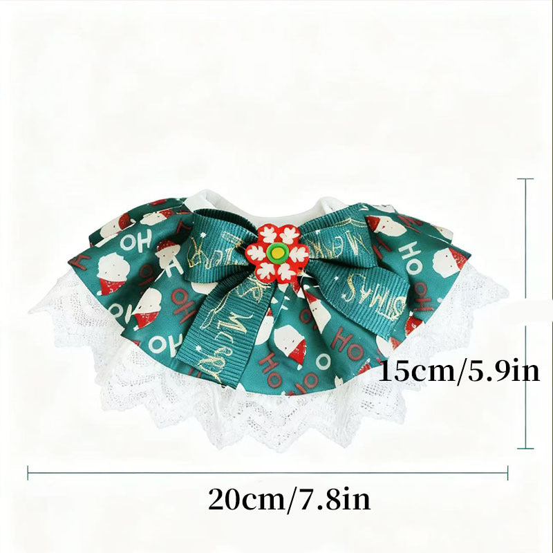Christmas Special Pet Saliva Towel Scarf for Dogs Cats Festive Triangular Bib Decor
