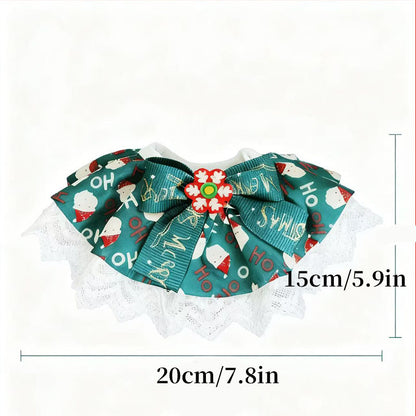 Christmas Special Pet Saliva Towel Scarf for Dogs Cats Festive Triangular Bib Decor