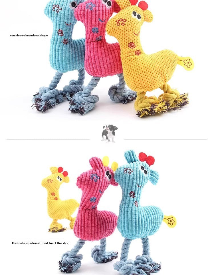 Durable Sound Dog Toy for Boredom Relief Small Puppy Plush Teething Bichon Pet